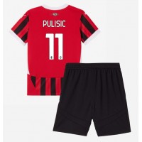 AC Milan Christian Pulisic #11 Hjemme Trøje Børn 2024-25 Kortærmet (+ Korte bukser)